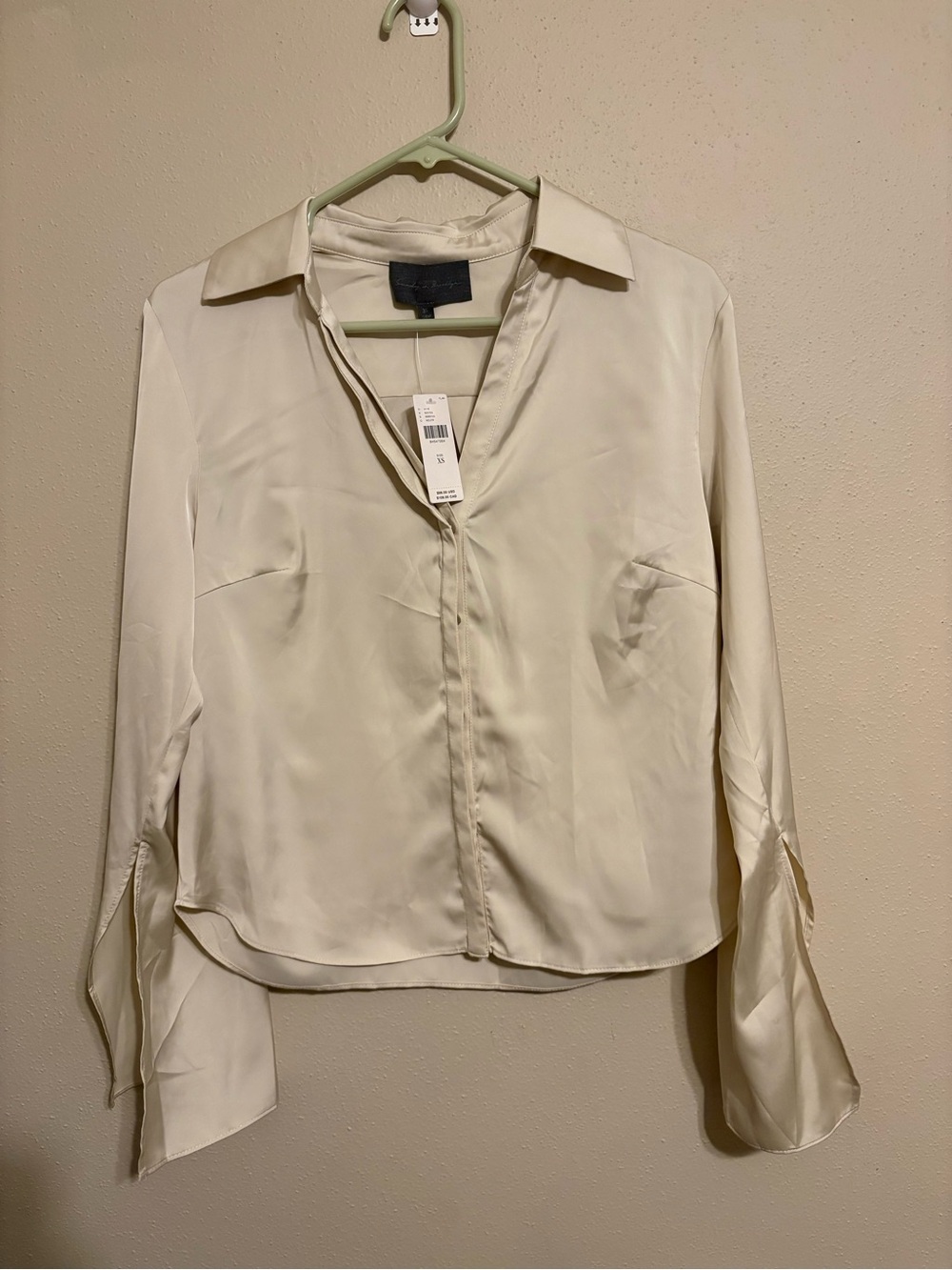 Anthropologie Ivory Button-Front Blouse